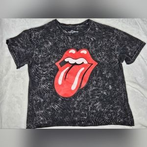 Rolling Stones Red Tongue Cropped Top T-Shirt